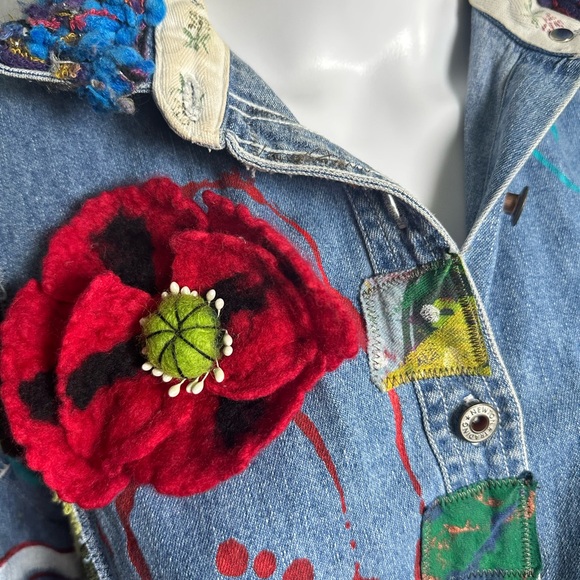 Colorful Patchwork Women's Jacket - Picture 3 of 7